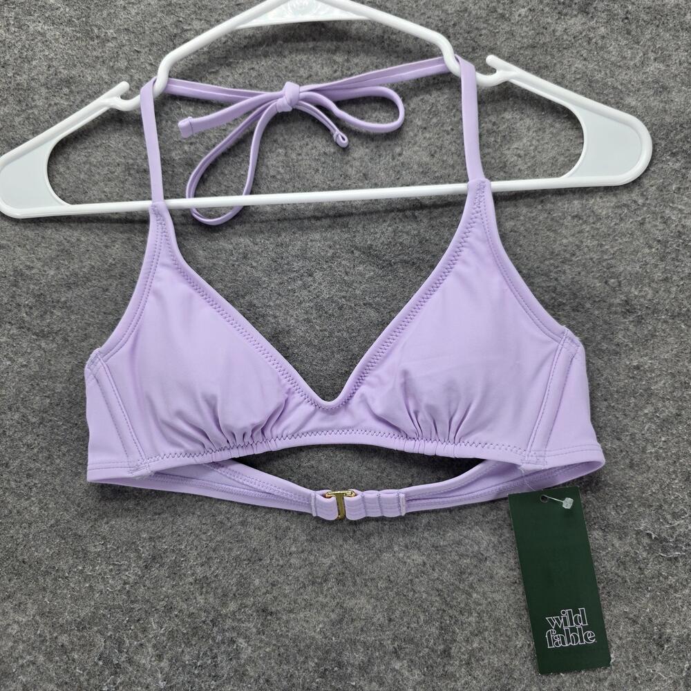 Wild Fable Swim Top Womens XS Purple Lilac Triangle Lined Adjustable Halter